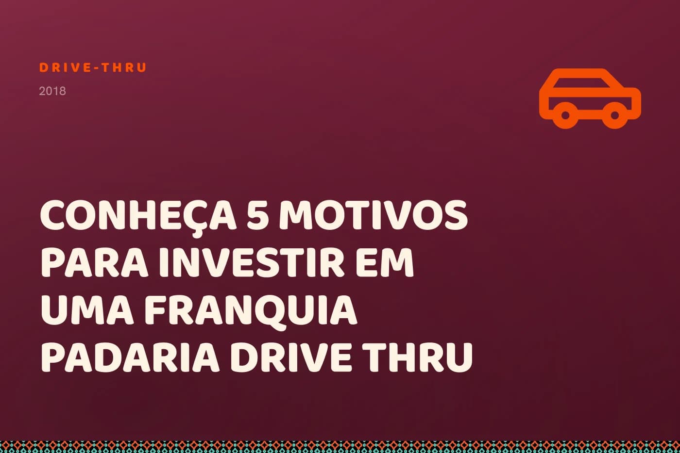 Capa da matéria: o título sobre campo bordô, com um carro de perfil no canto.