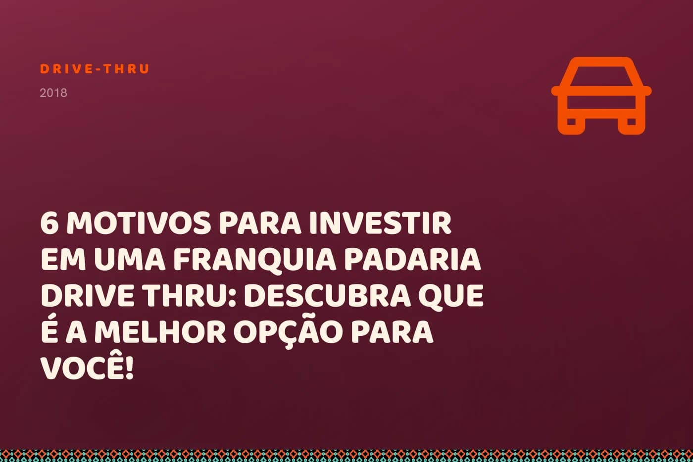 Capa da matéria: o título sobre campo bordô, com um carro de frente no canto.