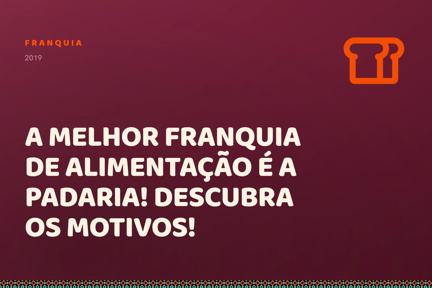 Capa da matéria: o título sobre campo bordô, com um pão no canto.