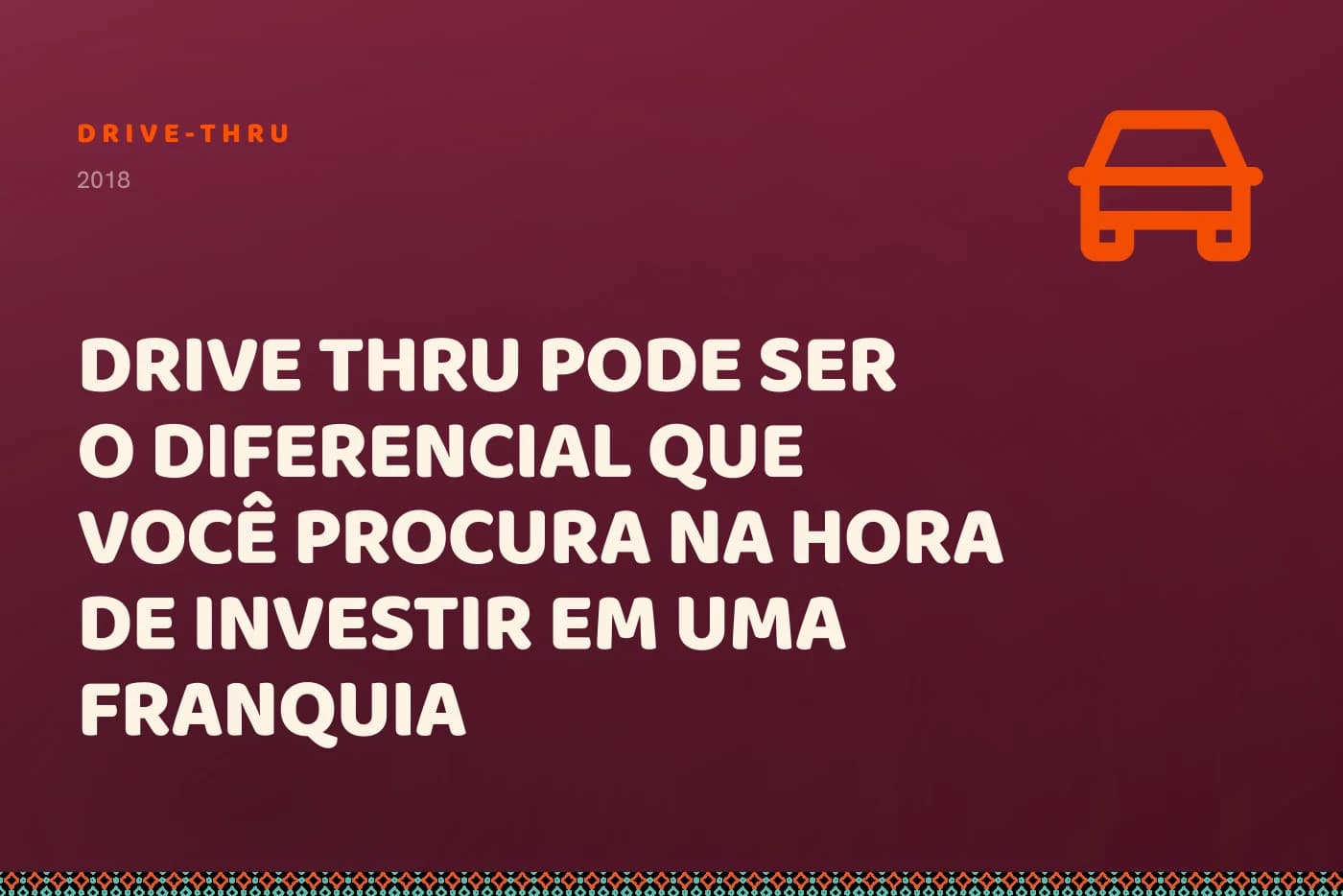 Capa da matéria: o título sobre campo bordô, com um carro de frente no canto.