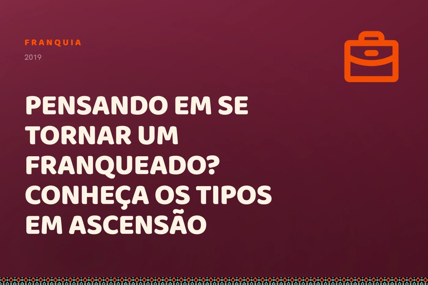 Capa da matéria: o título sobre campo bordô, com uma maleta no canto.