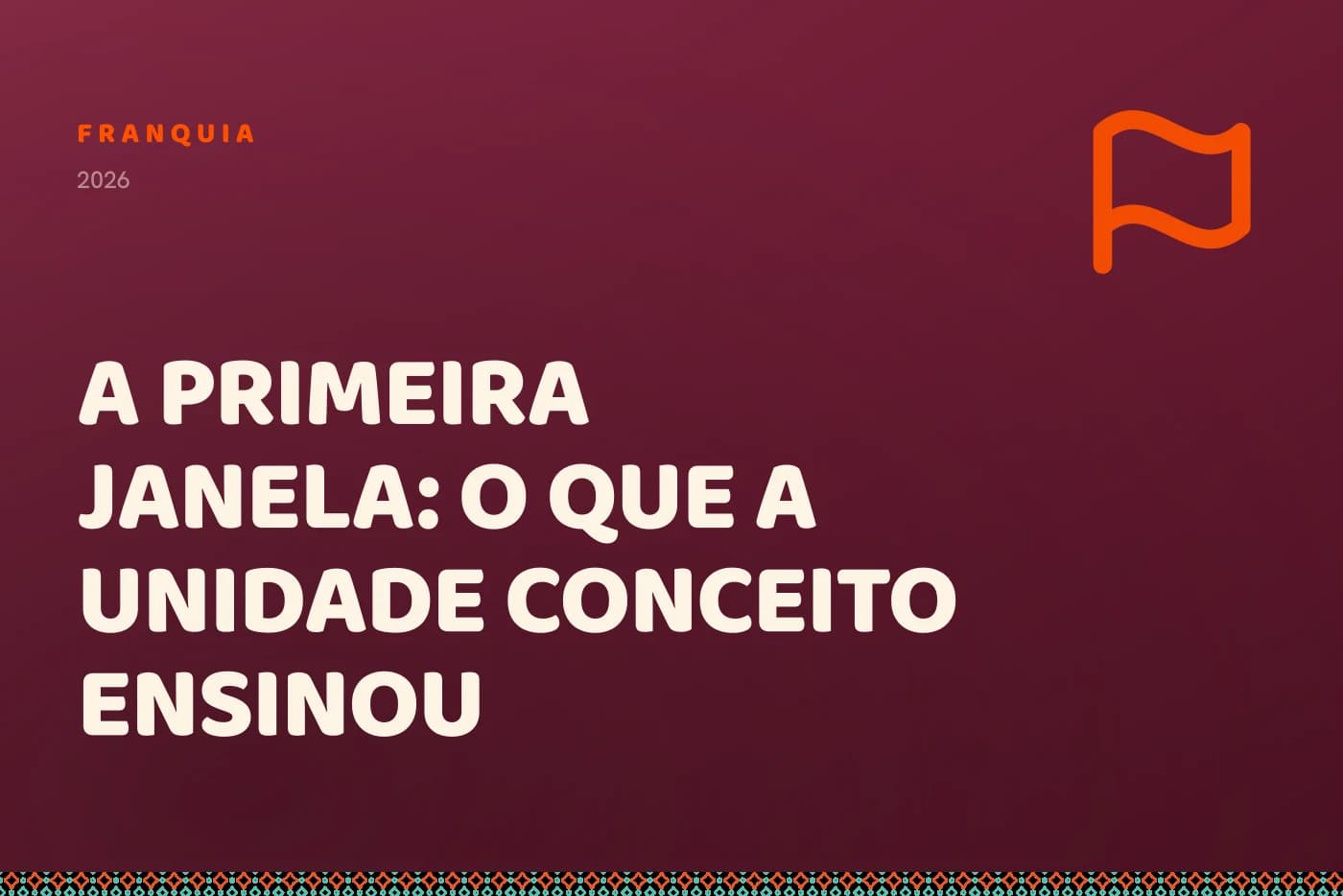 Capa da matéria: o título sobre campo bordô, com uma bandeira fincada no canto.